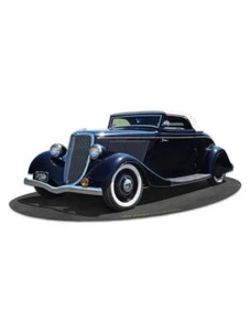 Letrero de metal clásico Hot Rod 1934 Ragtop vintage hombre cueva garaje carrocería tienda L - Imagen 1 de 1