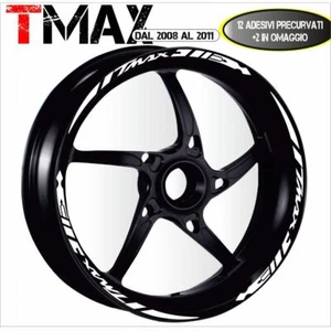 SET PROFILI CERCHIO ADESIVI RUOTA BIANCO YAMAHA 500 T-MAX 2008-2011 - Photo 1/1