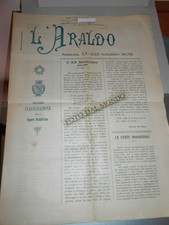 L'ARALDO GIORNALE SULMONA 20 SETTEBRE 1901 AUTOGRAFO ANTONIO DE NINO ABRUZZO