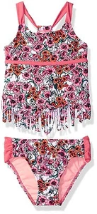 JESSICA SIMPSON 7 Floral Fringe 2-Piece Tankini Swim Set NWT - Picture 1 of 2