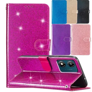 For Samsung S25 S24 S23 S22 S21 S20 Bling Glitter Flip Wallet Case Phone Cover - Picture 1 of 16