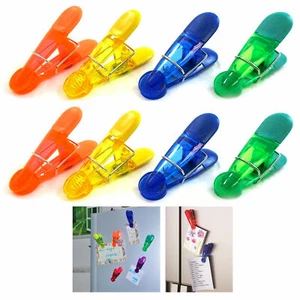 Magnetic Clips 8 Chip Bag Kitchen Refrigerator Magnets For Photos Food Storage - Picture 1 of 1