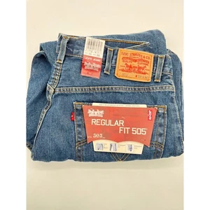 Levi's 505 Jeans Regular Fit Straight Leg Denim Pants W38 L30 NWT - Picture 1 of 5