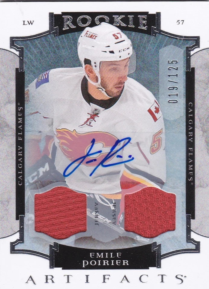 Emile Poirier 15/16 UD Artifacts Dual Jersey / Auto Rookie /125 - Image 1 of 1