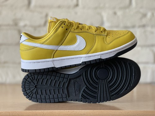 YEEZY Nike Dunk Low Retro ID By You Giallo Nero Bianco Uomo 8.5 Donna 10 FN0569 900 Nuove