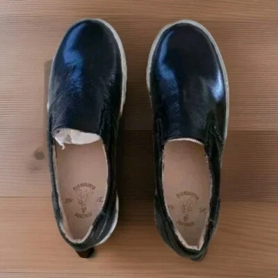 Zapatillas sin cordones Bed Stü Hermione negras de cuero rústico talla 9,5 Foto 1 de 4