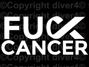 F*#K Cancer with Ribbon Car Window Bumper Sticker Decal US Seller - Picture 1 of 7