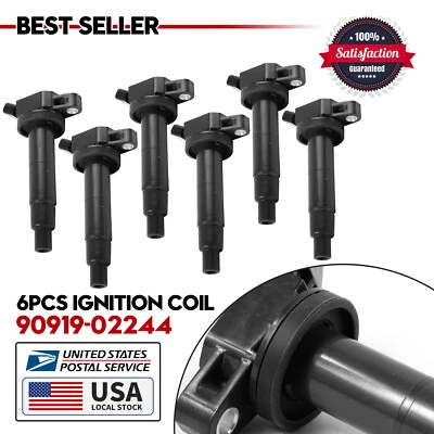 PACK OF 6 IGNITION COIL FOR TOYOTA CAMRY LE SE XLE L4 2.4L 2002-2005 UF333 C1330 - Imagem 1 de 4