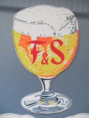 Lote de 3 letreros de vidrio de cerveza vintage de Fuhrmann & Schmidt Brewing Co. Shamokin Pa arte Foto 1 de 4