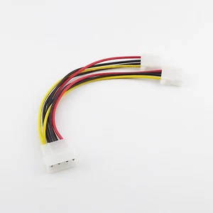 IDE 4 PIN Molex Male Power to 2x Female Y Splitter Adapter Extension Cable 8" - Picture 1 of 4