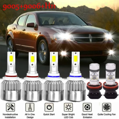 Combo faros LED altos/bajos + kit de faros antiniebla + faros antiniebla para Dodge Avenger 2013-2014 Foto 1 de 4