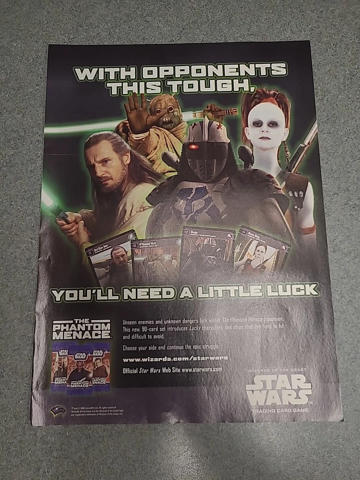 Star Wars The Phantom Menace TCG Print Ad 2000 8x11 Great To Frame - Image 1 of 1