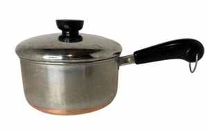 Utensilios de cocina revestidos de cobre Revere Ware 1 1/2 Qt 6,5"" cacerola hecha en EE. UU. vintage - Imagen 1 de 3