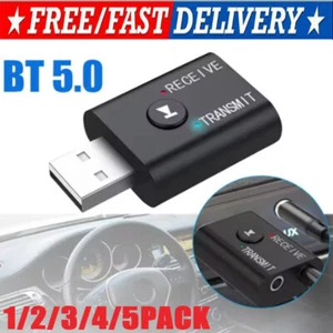 2w1 Bluetooth 5.0 USB Nadajnik audio Odbiornik Adapter Bezprzewodowy do telewizji samochodowej PC - Zdjęcie 1 z 7