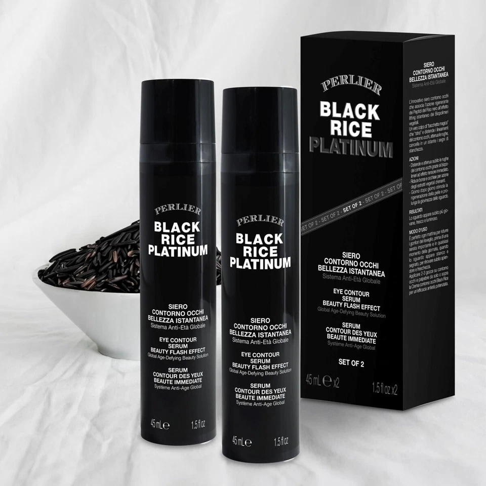 Perlier Black Rice Platinum Eye Contour Serum 1.5oz - Set of 2 in Box NEW SEALED - Image 1 of 2