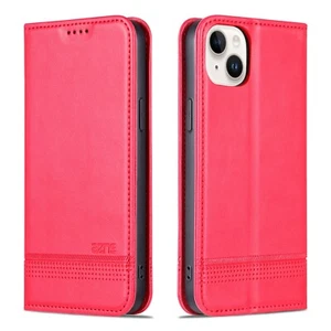 Magnetic Wallet Card Case  For iPhone 15 14 13 12 Pro 11 Pro Leather Cover - Picture 1 of 18