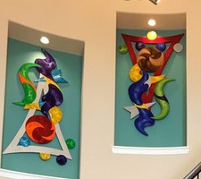 Abstract Futura8 wall Sculpture-Unique Contemporary Wall Art by Zannalisa 60x31