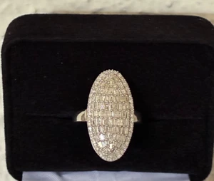 genuine diamond ring approx. 1ct sterling silver 925 between size 6/7 - Picture 1 of 11
