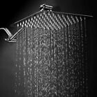 Brushed Nickel 8 inch Square Rainfall Shower Head with Adjustable Extension Arm