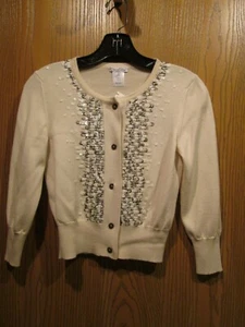 Oscar de la Renta Ivory Cashmere Cardigan Blouse Top Sweater SZ S NEW $1890 - Picture 1 of 7