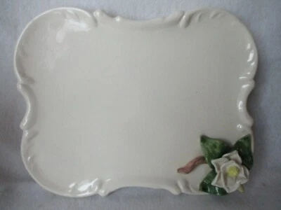 Mud Pie Ceramic Beige Dresser Tray or Serving Tray - Image 1 of 3