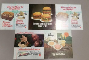 5 VINTAGE McDonalds Menu Translites POSTERS SIGNS  1976-83