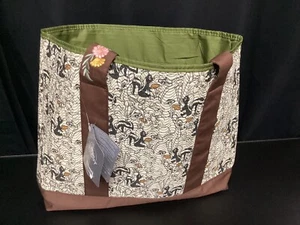 Disney Parks Bambi Quilted Tote Bag Floral Mushroom 18" - NEW - Picture 1 of 4