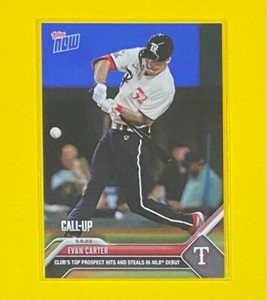 2023 MLB Topps Now Evan Carter CALL-UP Texas Rangers #839 SP 🔥