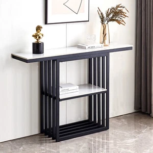 Modern Console Table with Metal Frame and Adjustable Foot Pads for Various Rooms - Picture 1 of 7