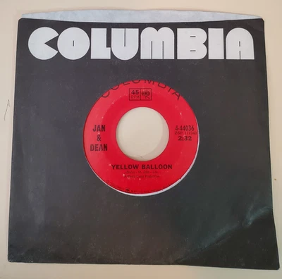 Lot of 2 Jan & Dean YELLOW BALLOON / POPSICLE (SURF ROCK 45) #44036 5 PLAYS VG+ Foto 1 de 4