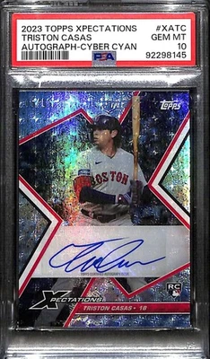 2023 Topps Xpectations Autographs Cyan Triston Casas Rookie Auto 6/10 PSA 10 - Image 1 of 2