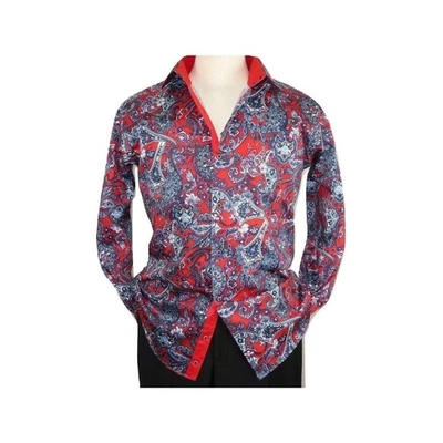 Men Shirt J.Valintin Turkey Usa Egyption Cotton Axxess Style 5406-04 Red - Image 1 of 4