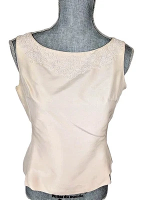 Tanque Tahari gris con cuentas de seda, 4, usado Foto 1 de 4