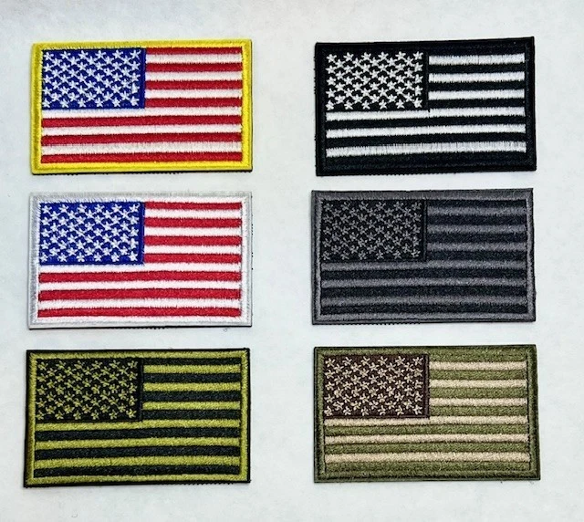 🔥HOT🔥 American USA Flag Embroidered Hook & Loop Arm Hat Bag Patch Military - Image 1 of 1