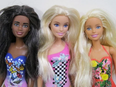 2013 BARBIE FASHIONISTAS ALWAYS DRESSED PERMANENT SWIMSUIT DOLL LOT AA BLACK SET - Image 1 of 3