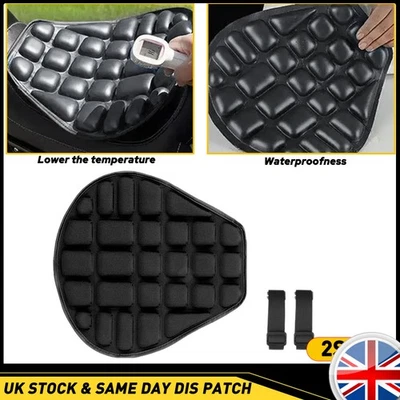 Motorcycle Comfort Gel Seat Cushion Pillow Pad Cover Pressure Relief Universal - Image 1 of 4