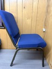 Blue Fabric Upholstered Stacking Church/Auditorium Chair with Black Frame