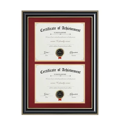 Double Diploma Frame Wood-Made for Certificates&Document for Two 8.5x11 Inch ... - Image 1 of 4