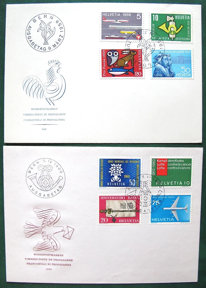 Switzerland - 1959 & 60- FDC Covers - Image 1 of 2
