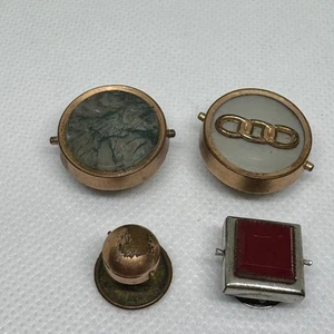 Lote 4 botones/estruguños mecánicos antiguos victorianos años 1870 cuello camisa - Imagen 1 de 24