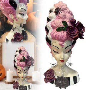 New 2025 Bella Lux Retro Pink Frankenstein Bride Statue LG 25cm Halloween Viral - Picture 1 of 12
