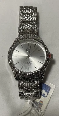 Reloj de hombre con bisel helado 44 mm pepita techno pavé hip hop circonita cúbica correa de metal chapado Foto 1 de 4