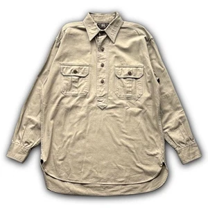 90s RRL Ralph Lauren Western Shirt Pullover Three Star Tag Beige M F/S - Picture 1 of 6