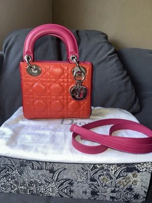 Dior Lady Dior Lambskin Leather Shoulder Bag (W 6.5”, H5.5”) - Image 1 of 4