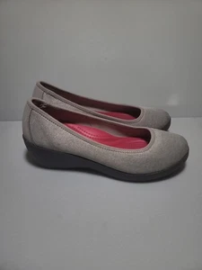 Crocs Women's Size Heathered Gray 'Busy Day' Ballet Wedge Pump Size 9 - Picture 1 of 14