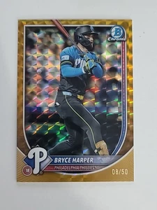 BRYCE HARPER 2025 BOWMAN CHROME 37 GOLD GEOMETRIC /50 PHILLIES - Bild 1 von 4