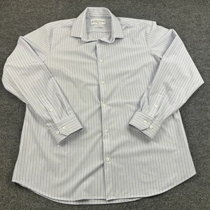 Mizzen + Main Leeward Dress Shirt Mens XL Standard Fit White Striped Long Sleeve - Picture 1 of 6