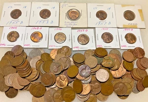 1940s and 1950s Wheat Penny lot - Picture 1 of 2