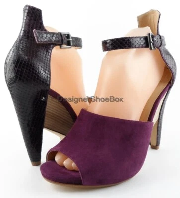 $295 BELLE SIGERSON MORRISON MARILYN Purple Suede Designer Pumps 10 - Image 1 of 4