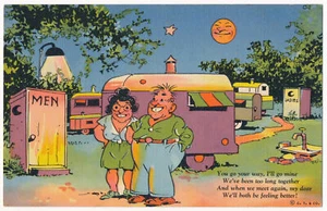 You Go Your Way, I'll Go Mine! Vintage Travel Camper Trailer Comic - Picture 1 of 2